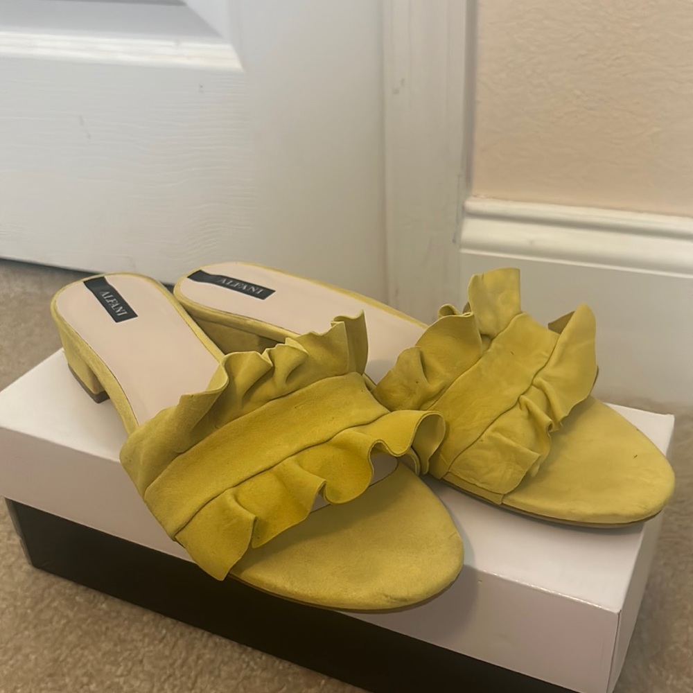Chartreuse Suede Alfani Sandals